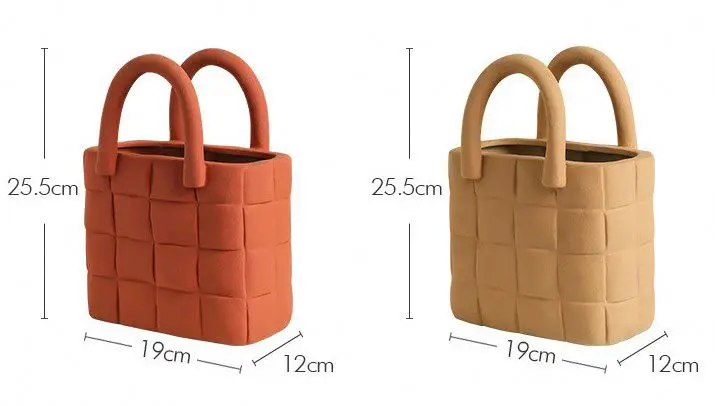 
Wholesale Nordic Flower Vase Handbag Ceramic Table Flower Vase Handbag 