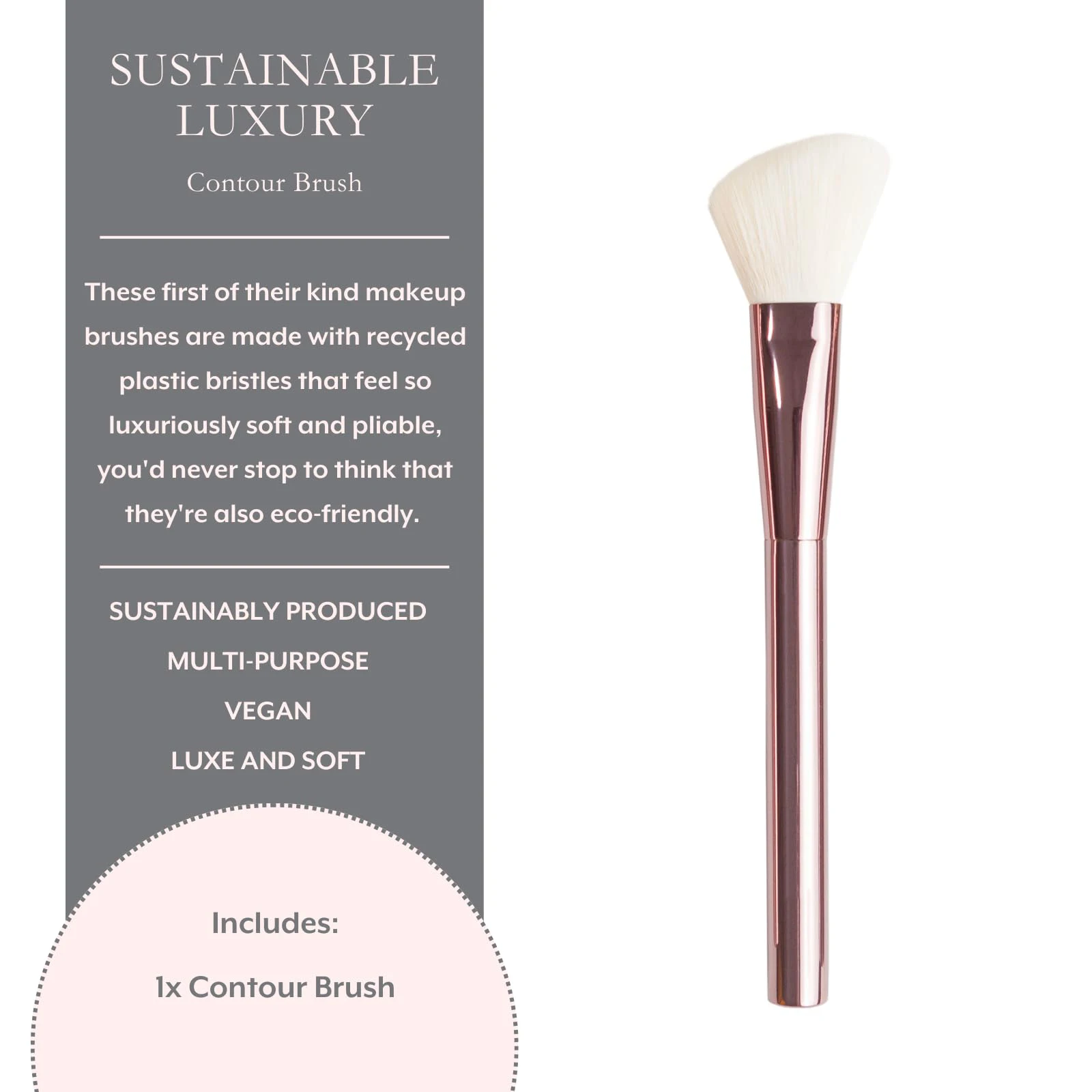 Sustainable Luxury Contour Brush Professional Cosmetic Aluminum Synthetic Hair Foundation Powder Concealer Application Labeling