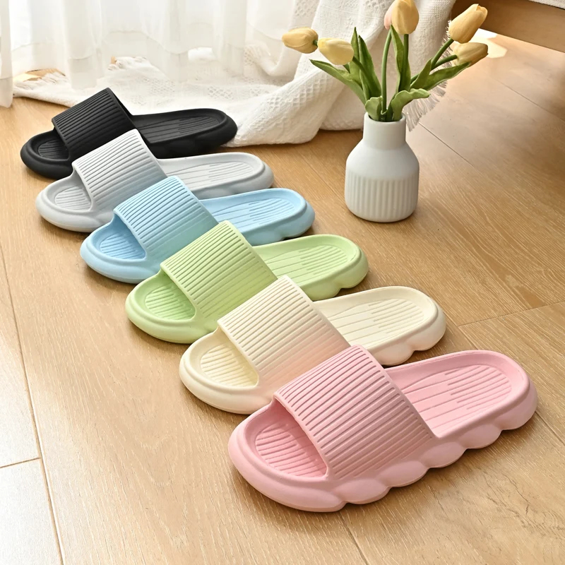 2023 Factory Price Cheap Summer Unisex Flat Anti-Slip Bathroom Casual Soft Light Eva Cloud Indoor Home House Slipper