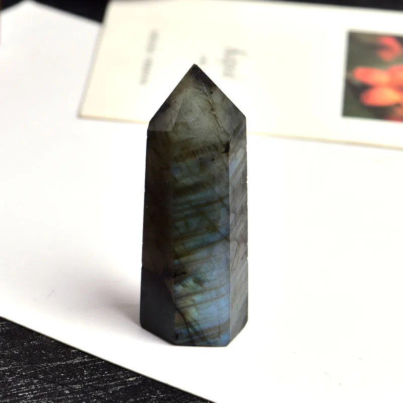 Wholesale Natural Crystal Wand Labradorite Crystal Tower Healing Crystal Point Quartz Wand