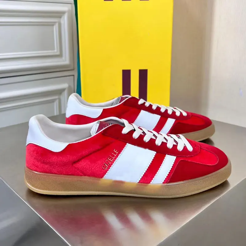 Italian luxury brand Gazelle Sneaker with G canvas Casual Shoes Trainers designer Classic Outdoor Shoe