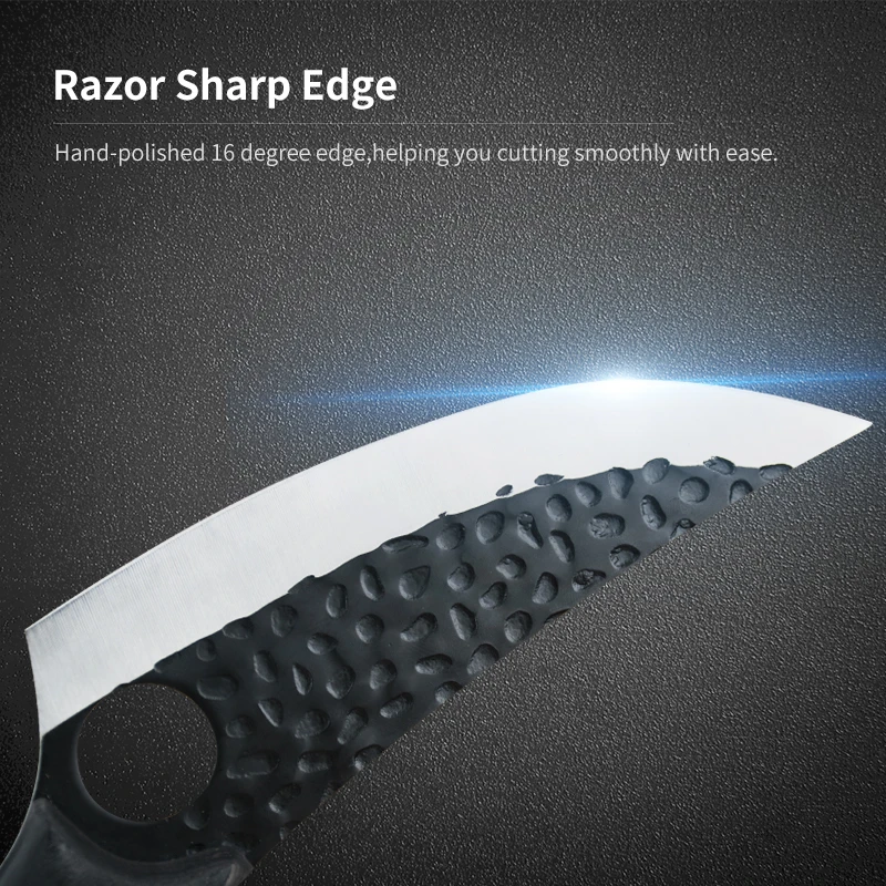 5inch Carbon Steel Pakka Wood Handle Meat 4Cr14Mov Cleaver slaughter knife Forged Boning Knife with Sheath