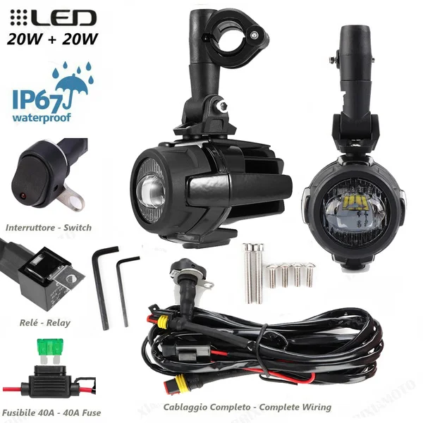 Motorcycle LED Auxiliary Fog Lights For BMW R1200GS R1250GS ADV  F800GS F700GS F650GS K1600 For CRF1000L Africa Twin For Kawasa