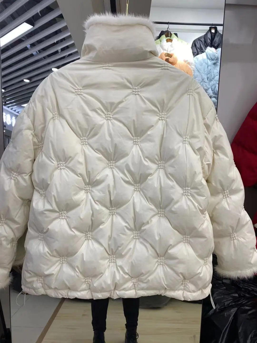 Plus Size Fashion High Quality Street Style down jacket womens with Mink fur Wholesale oversize