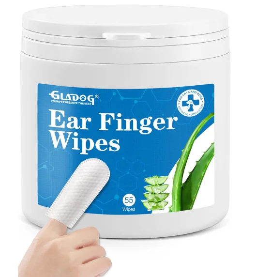 Dog Ear Cleaner Wipes Cleaning and Deodorizing Remove Debris & Wax Improve Ear Itching and Infections