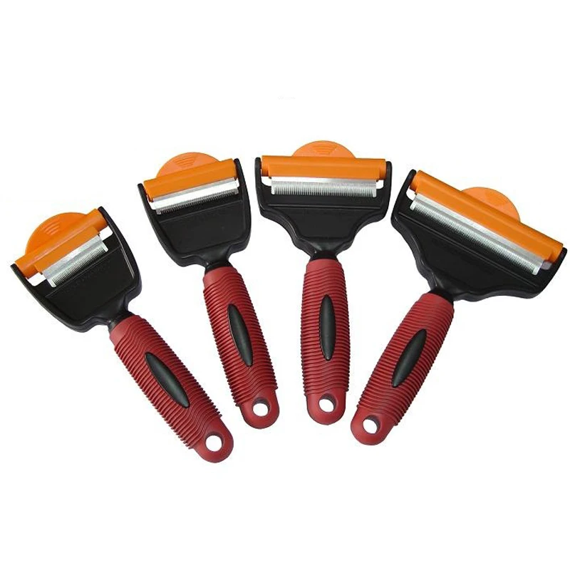 Stainless Steel  pet Dog horse Hair Fur Remover comb 2 in 1 Professional Pet Deshedding Brush