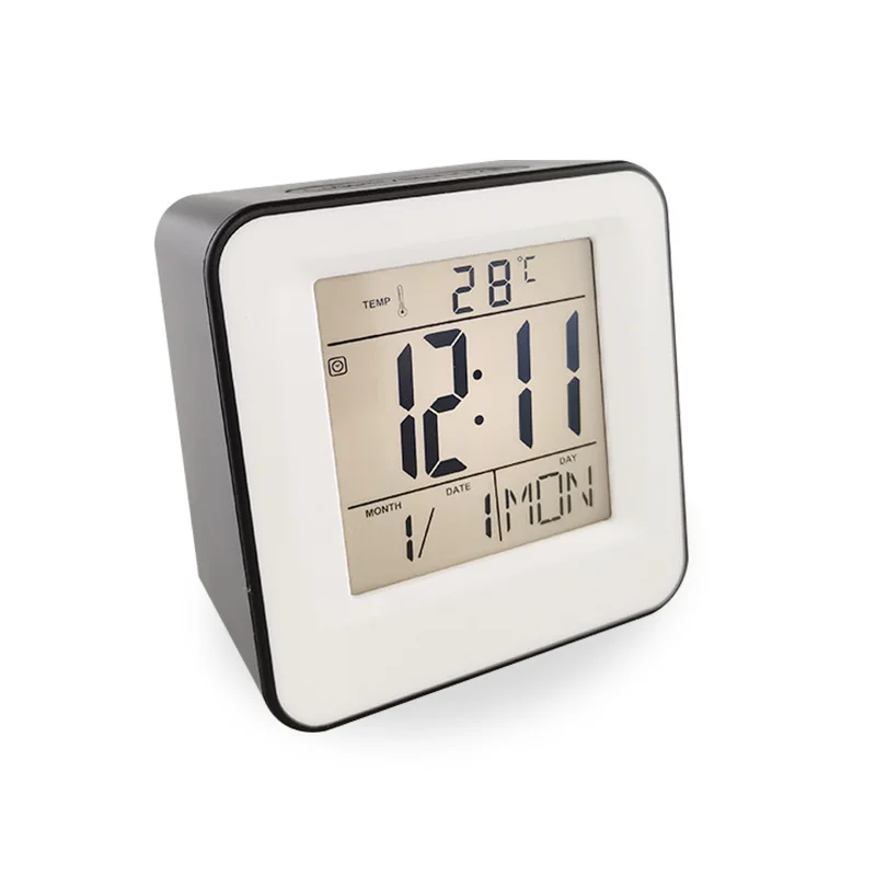 LCD Temperature Date Smart Desk Clock Night Light Alarm Clock Voice Control Digital Table Clock