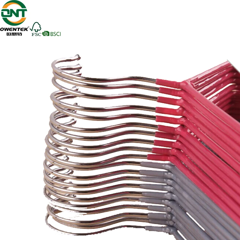 Wholesale black white non slip perchas clothes Hanger  Wholesale Metal hanger wire PVC heavy duty coat hangers percha metalica