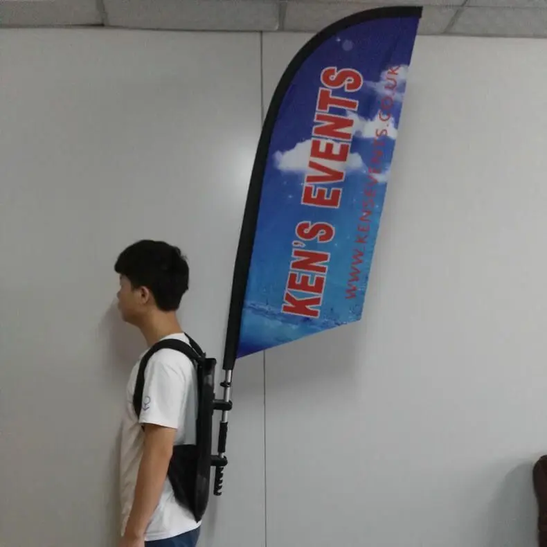 hot sale outdoor advertising banner human printed feather backpack flag