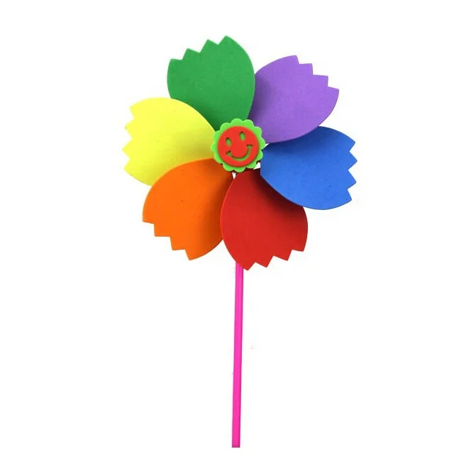 Ранние обучающие игры ручной работы DIY красочная липкая мозаика EVA ветряная мельница художественные наборы для детей