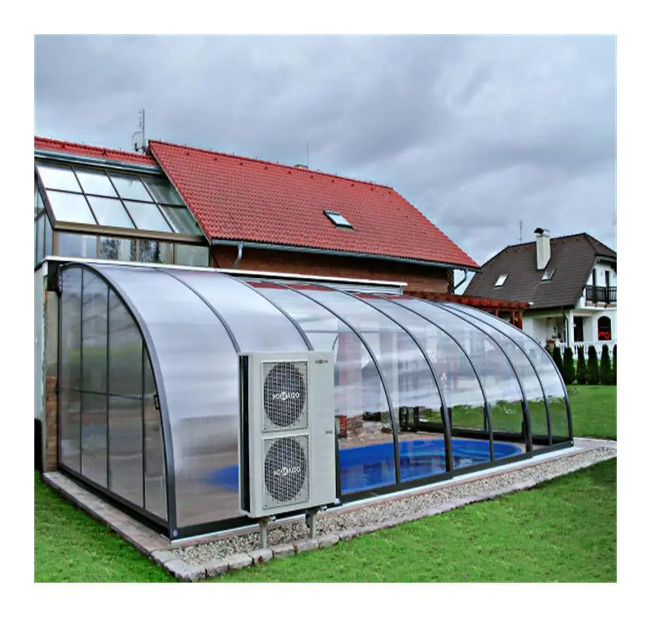 Factory Supplying Enclosure Pool Cost Retractable Swimming Pool Temporary  Glass Pool Enclosure