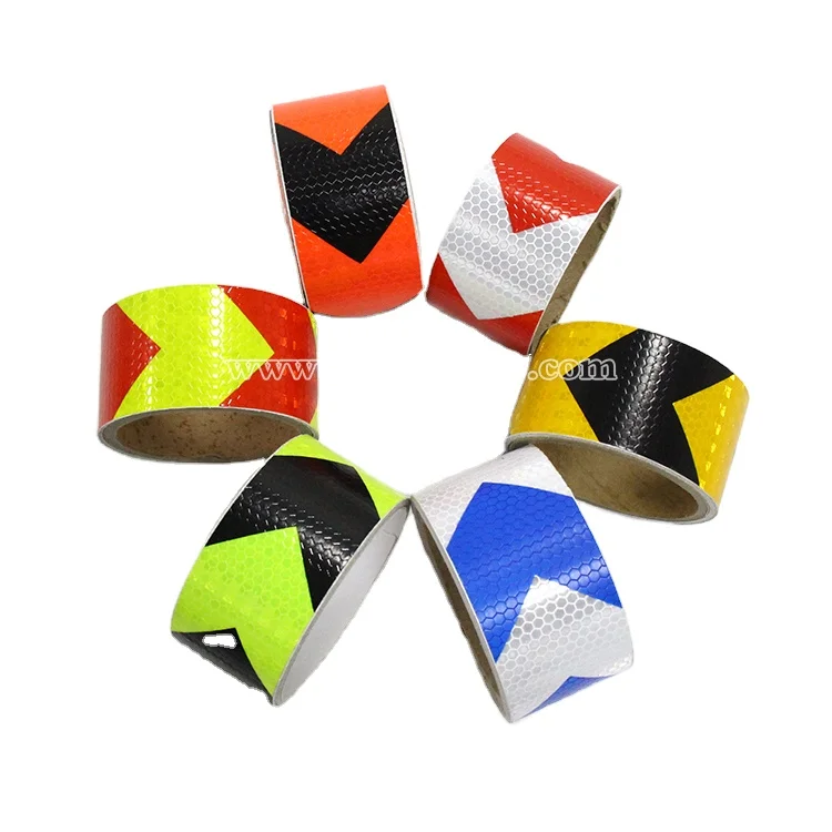 Yellow/Black Reflective Tape 2.5 cm ,Glass Beads Reflective Arrow Tape For Road Work Signs