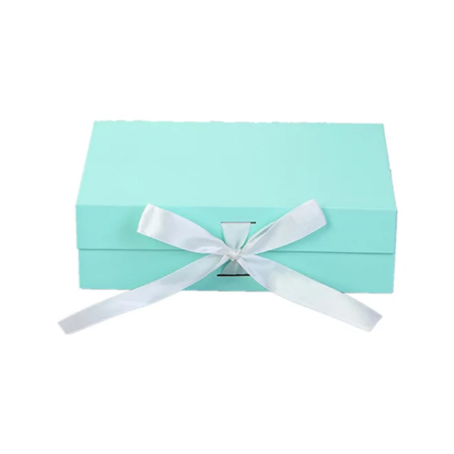 Folding box board sheets,eco friendly magnetic boxes box with ribbon gift,foldable clothes storage box 3d gift box