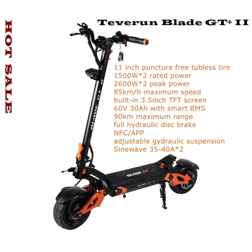 Blade GT + II электрический скутер 60 В 30Ah LG/батарея Samsung с синусоидальной волной 35-40A * 2