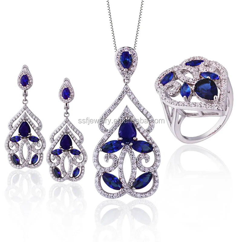 Wholesale Rose Zirconia Stone Purple Gold Plated 925 Sterling Silver Amethyst Crystal Women Jewelry Set