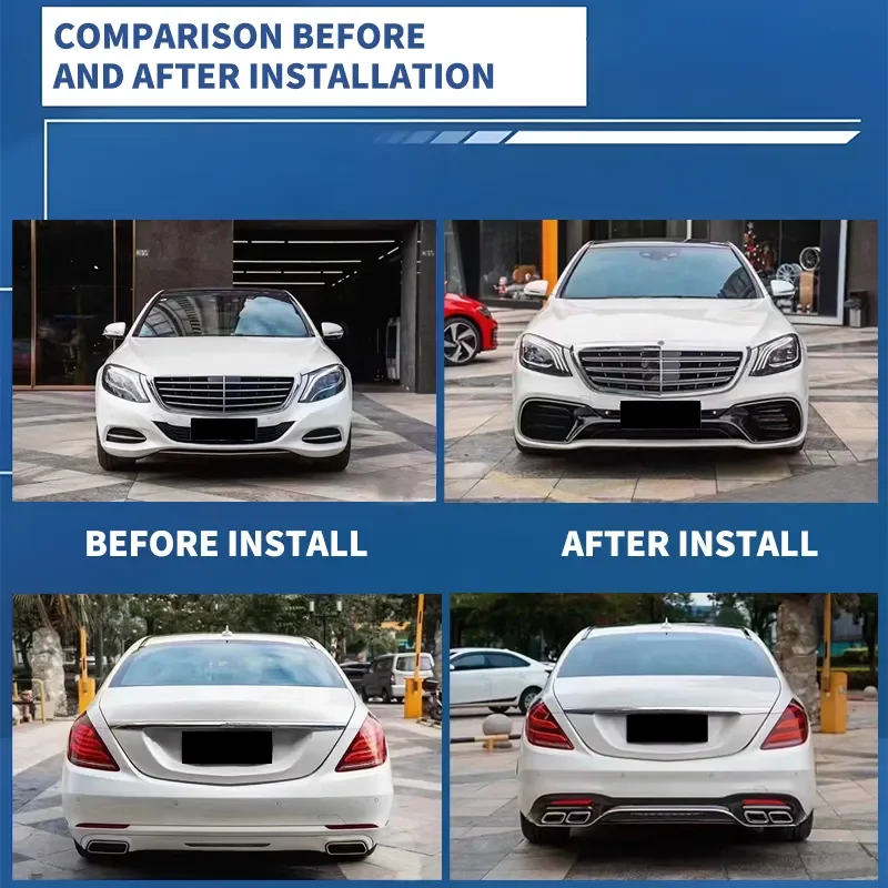 Fast Shipping Mercedes Car Body Kits for W222 facelift to S63 Amg Style Modification for Mercedes Benz S-class Facelift Bodykit