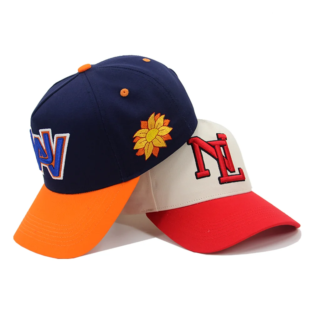 Custom Designer High Quality 5 Panel Curved Brim baseball cap Gorras embroidery sports hat Baseball cap