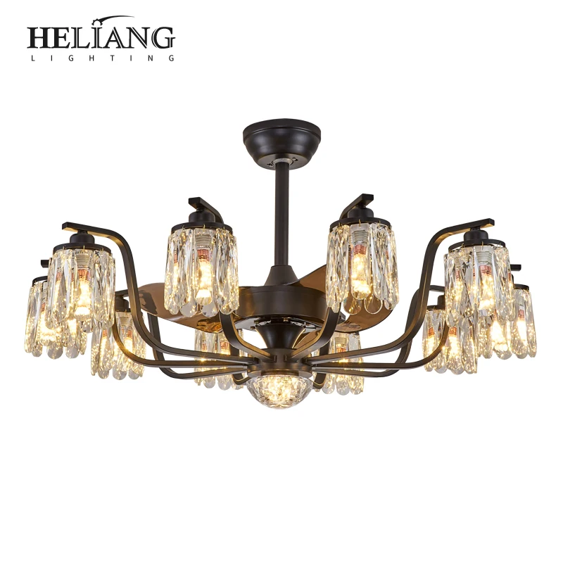 Гостиная вентилятор лампа потолочный вентилятор-люстра с частотным преобразованием больших ветровых мощность светодиодный потолочный светильник класса люкс с дистанционным управлением Ресторан вентилятор integrati