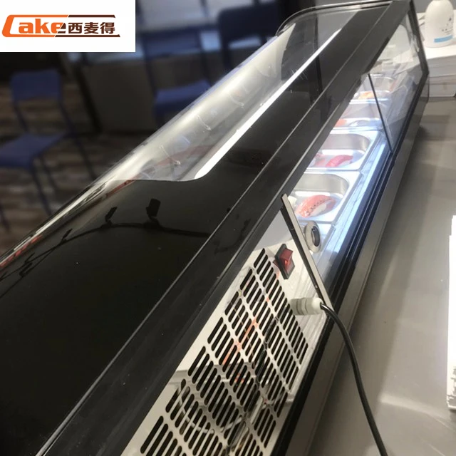 Ximaid  Sushi  Cutting Machine Display Counter Case Fridge Commercial Cake Cooler Sushi Case