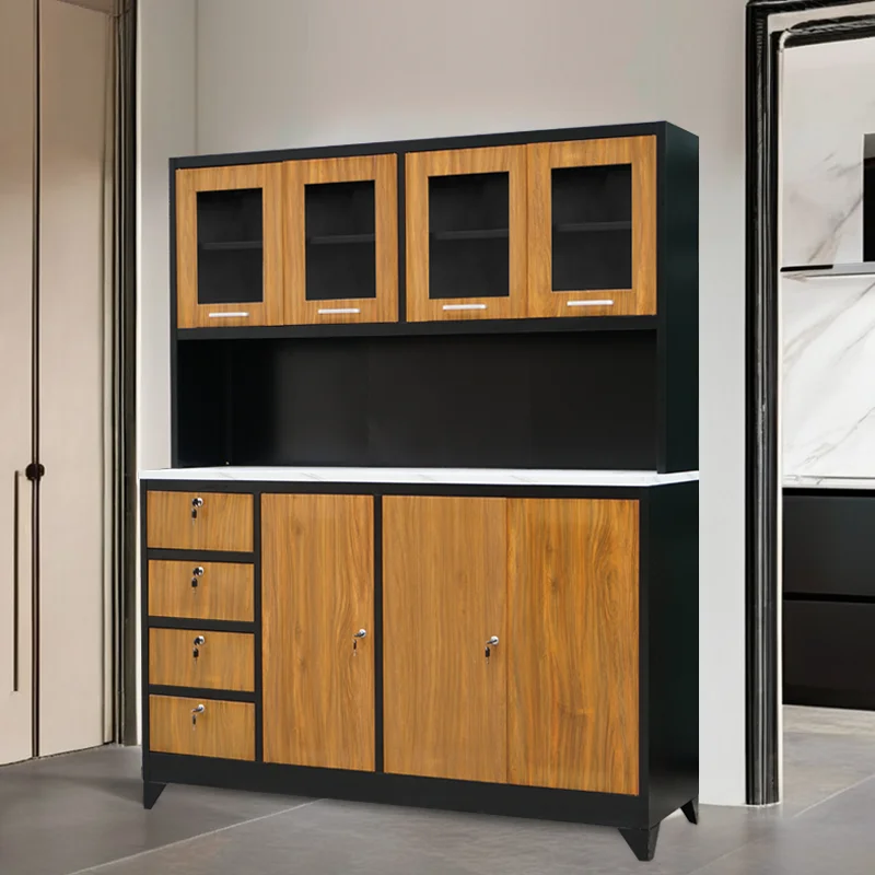 Customizable Modern Steel Kitchen Cabinets Effective Fireproof Insect & Termite-Proof Metal Kitchen Cupboard