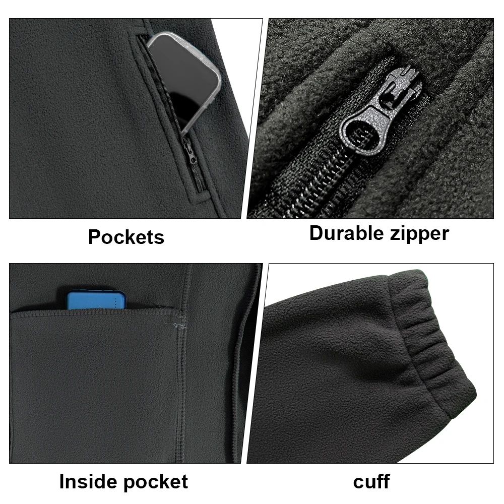 rechargeable battery usb custom mens heated polar fleece jacket for winter