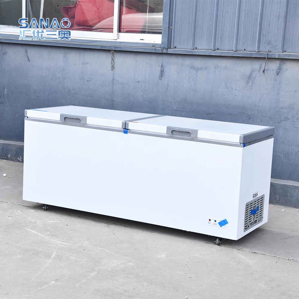 China Factory Supply Large Supermarket Commercial Industrial Deep Freezers With Double Doors