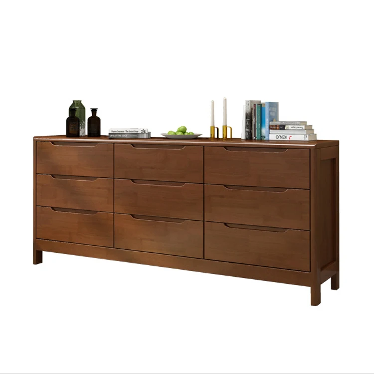 Walnut White wooden bedroom living room furniture storage six drawers medical chest cabinet