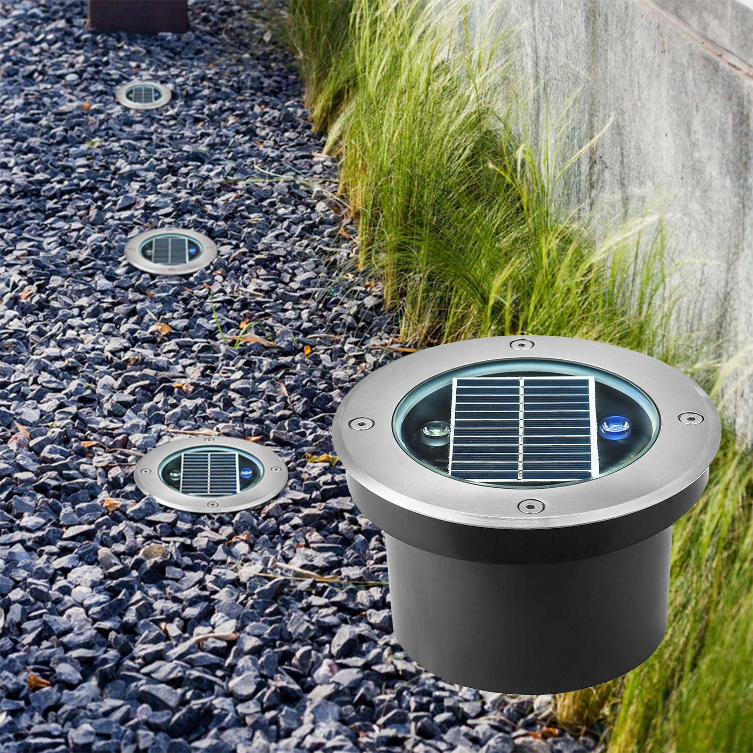 Outdoor Led Floor Light Waterproof 4 Led Deck Light Ip65 Grade Aluminium Cover Luminous Underground Solar Marker Lights