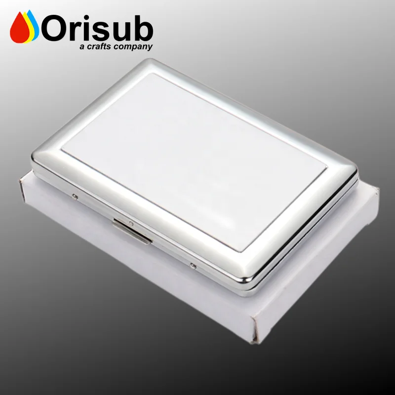 Blank stainless steel sublimation rectangular Cigarette Case with custom logo