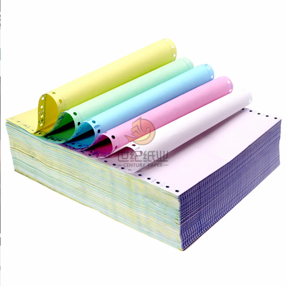 A Grade NCR Multi Color Carbonless 8 1/2 x 11 in 21.3 lb Bond Precollated 2 3 4 Part Sheet Copy Paper for Laser Ink Jet Printer