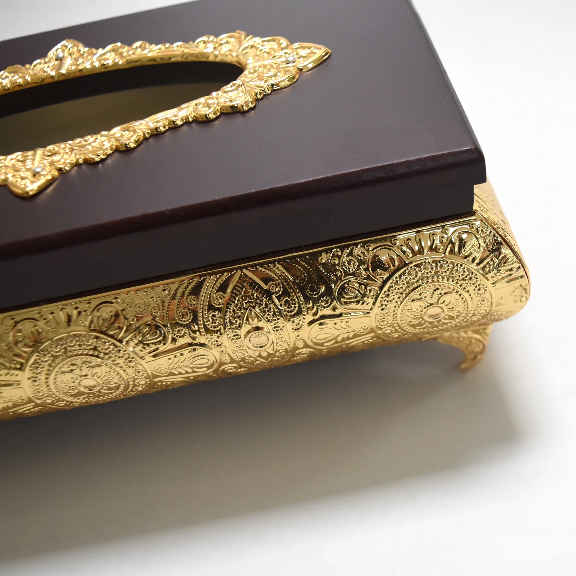 Tableware hotel home decoration red wooden facial napkin holder tissue box