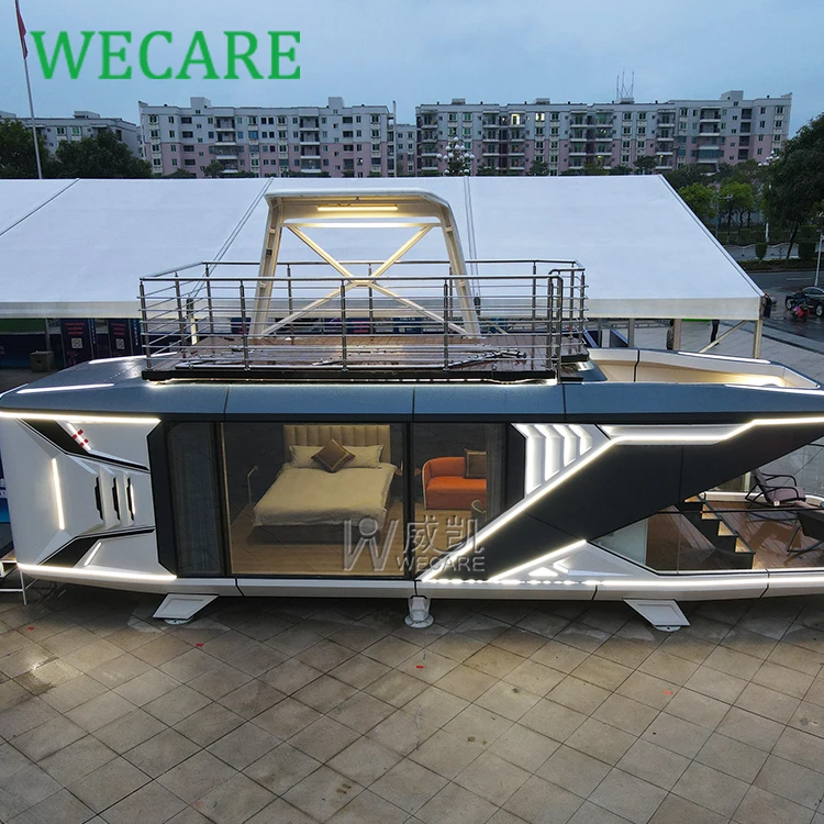 Outdoor Capsule House Commercial Space Airship Pod Prefab House Under 20k Prefab Houses 3 Bedrooms Luxury Vessel Home
