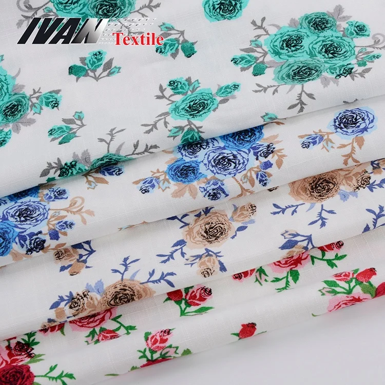 Shaoxing textile custom services woven floral slub organic printed spun 100 rayon challis fabric for dress