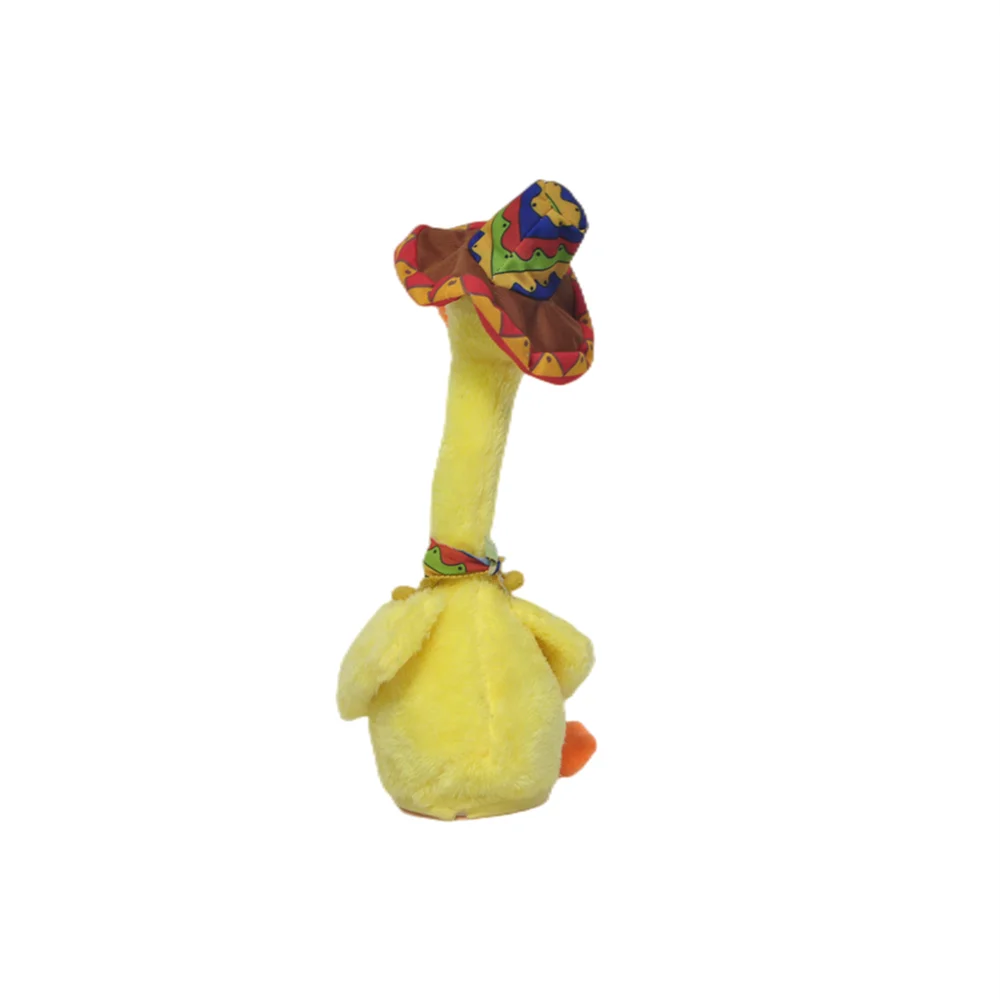 Funny Clothes Twist And Swing Electric Yellow Plush Talking Duck Toys