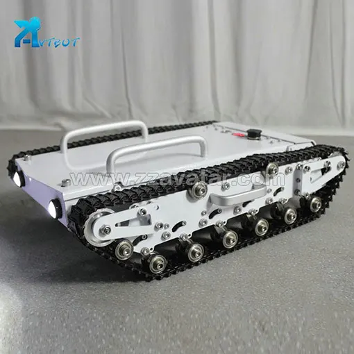 Portable Remote controlled rubber tracks electric vehicle ugv robot chassis robot platform with 20kg payload