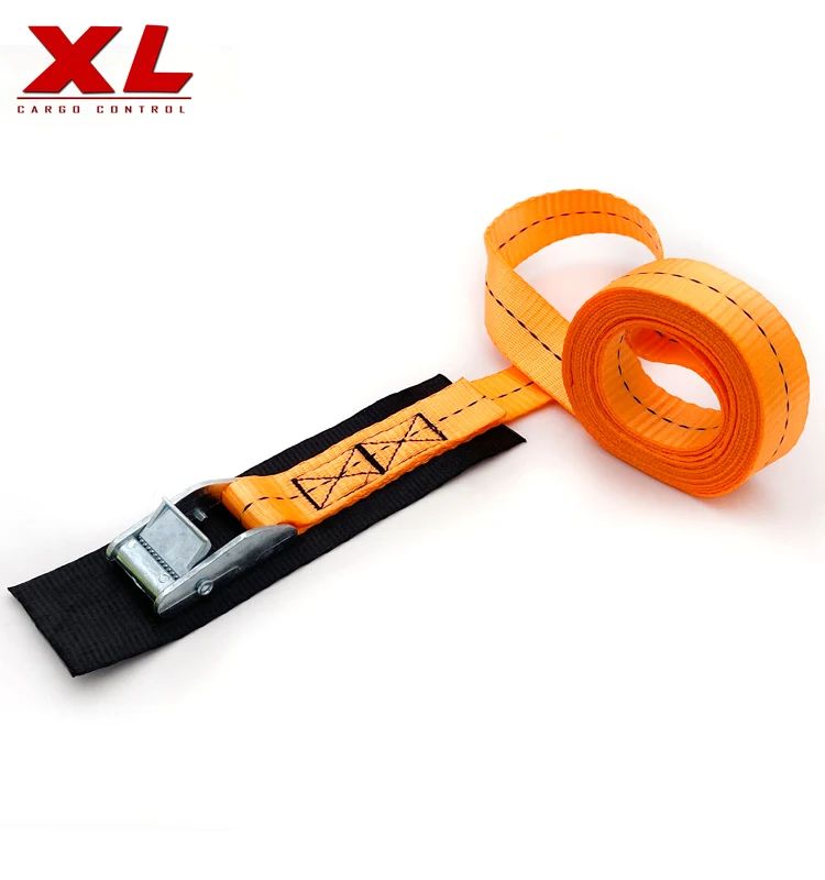 25mm 2m cam buckle tie down straps with black polyester webbing can be logo printed 250kgs