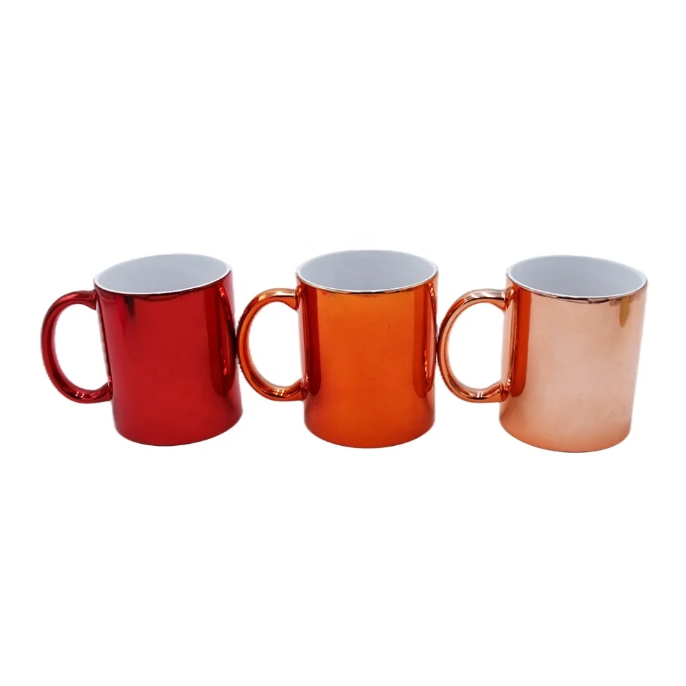 cat mug cute ceramic coffee cup Red gradient electroplating cup with handles for low price high quality