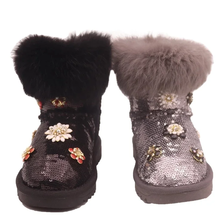 CF-40 Wholesale 2021 low price faux kid suede boots low heel walk  boots children winter warm boots