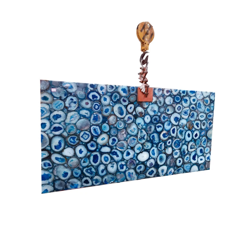 Large Backlit Blue/Green/Red/Pink Gemstone Agate Stone Slab For Wall/Floor/Countertop