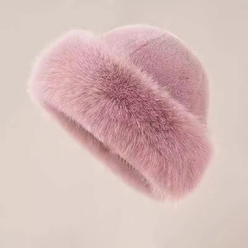 Syh1000  Mongolian Hat Autumn and Winter Thick Fur Plush Imitation Mink Warm Ear Protection Versatile and Fashionable
