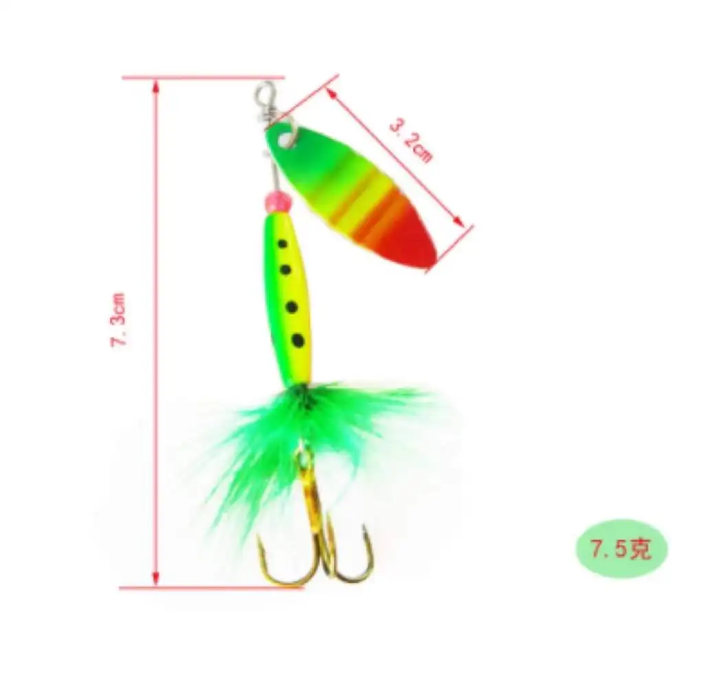 Manufacturer custom trout spinners fishing spinner fishing lure 2-8g Feather Hook Multicolor Sequin Bait