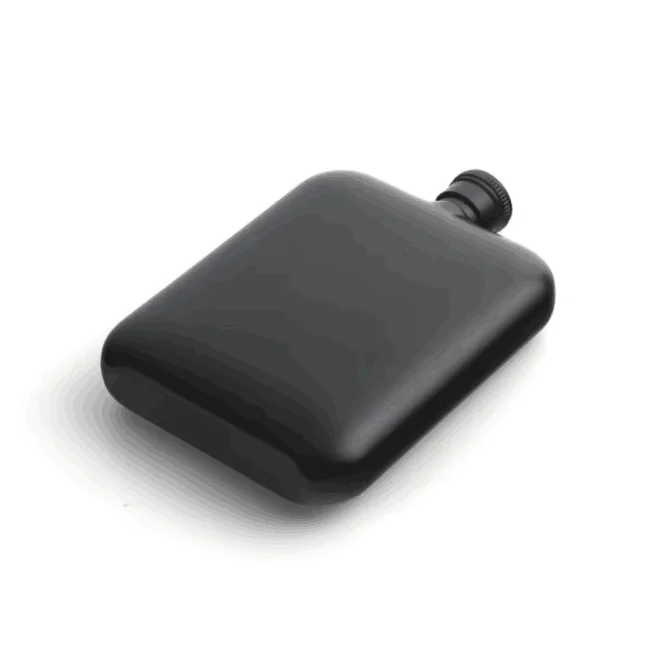 Hot selling stainless steel 6oz cool black color painted alcohol whiskey hip flask