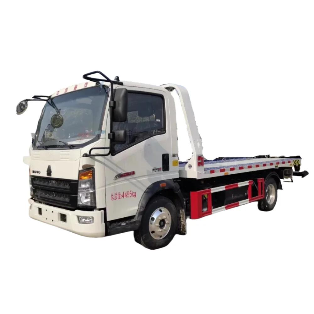 HOWO 5 Ton Tow Truck Wrecker Flat Bed Towing Recovery Truck Tilt Tray Tow Truck
