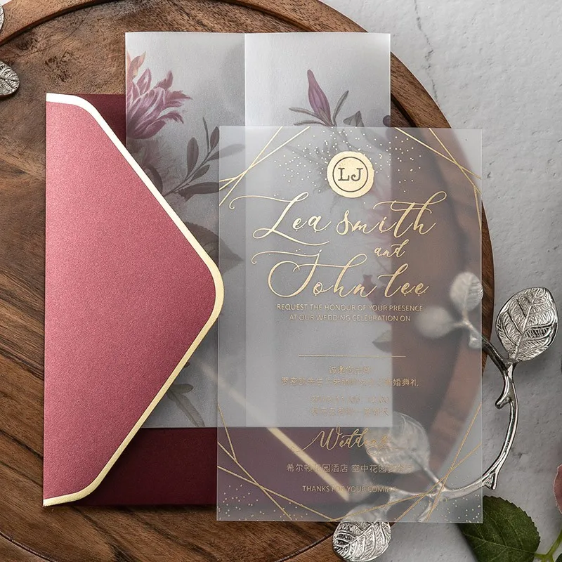Personality Custom Laser Cut Wedding Acrylic Invitation Card acrylic signs