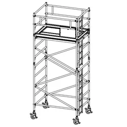 Fast moving 4m working height aluminum rolling scaffold with ladder for villa