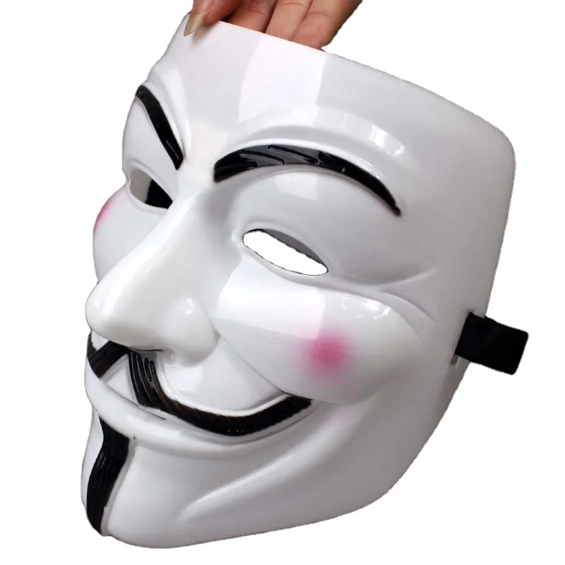 Party Plastic Cosplay Glossy Mask Halloween V For Vendetta Guy Fawkes Hacker Anonymous Pvc Mask
