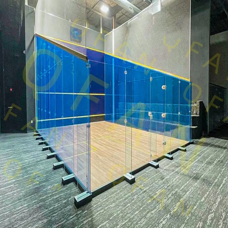 QFAN Full Glass Wood Walls Squash Court Construction Portable Squash Court Flooring for Squash Center