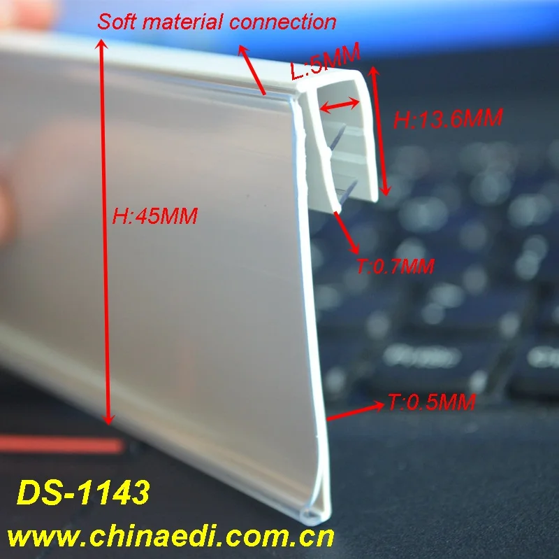 Price Label Holder Plastic Price Display Label Holder PVC Extrusion Profile Plastic Strip Price Label Strip of Supermarket Shelves