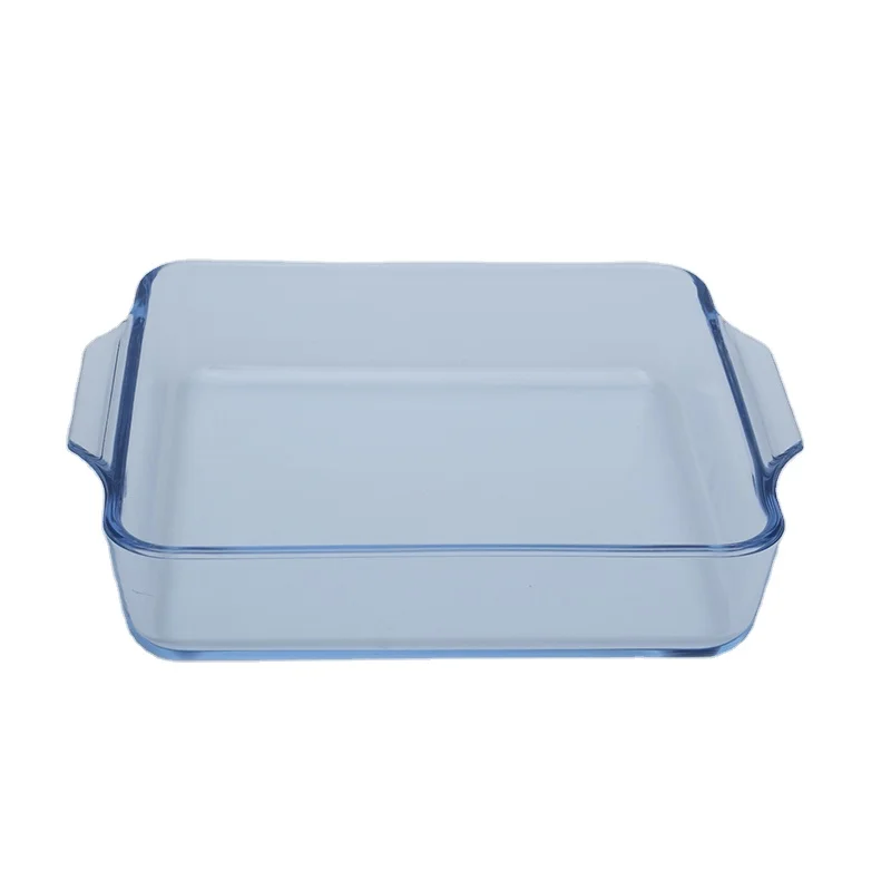 New Arrival Heat Resistant Square Steel Glass Baking Tray With High Quality Tempered Glass Baking Tray Dishes For Cooking