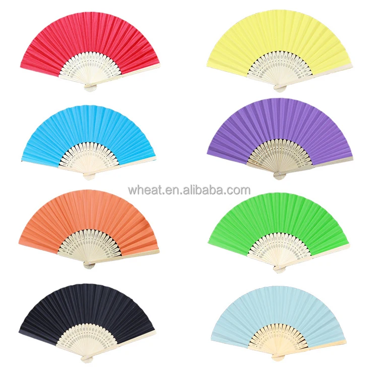 China Factory Many Colors Luxurious Wedding Gift Bamboo Hand Fan Customize Logo Mix Colors Silk Fan Wedding Favors